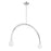 Savoy House Meridian 2Lt Chandelier, Chrome/White Opal