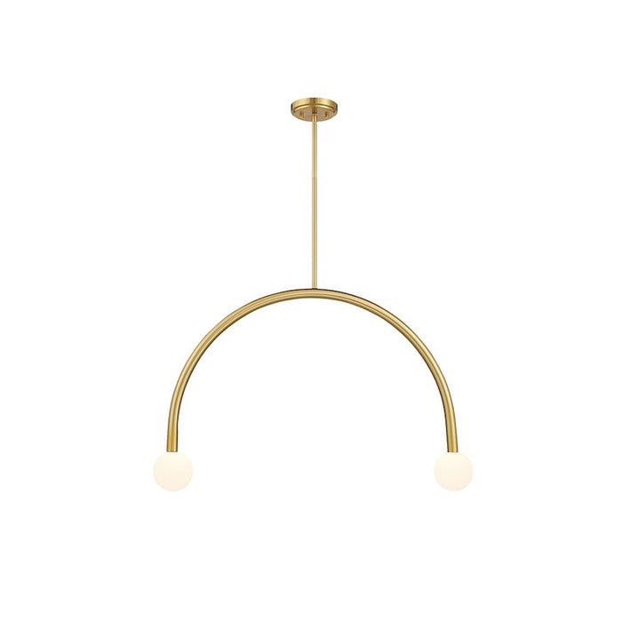 Savoy House Meridian 2Lt 4" Chandelier, Natural Brass/White Opal