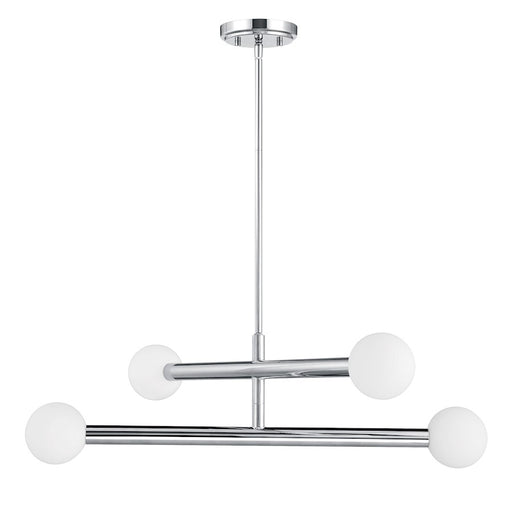 Savoy House Meridian 4Lt Chandelier, Chrome/White Opal