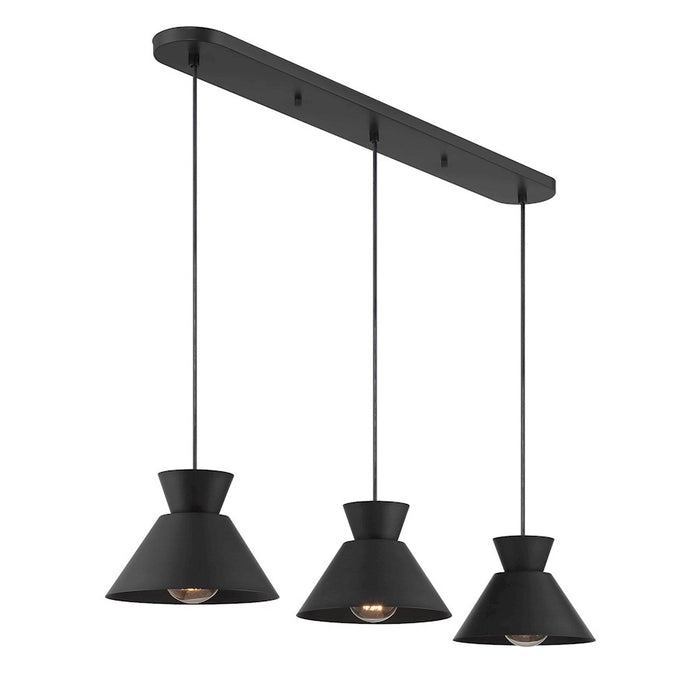 Savoy House Meridian 3Lt 9" Linear Chandelier, Black