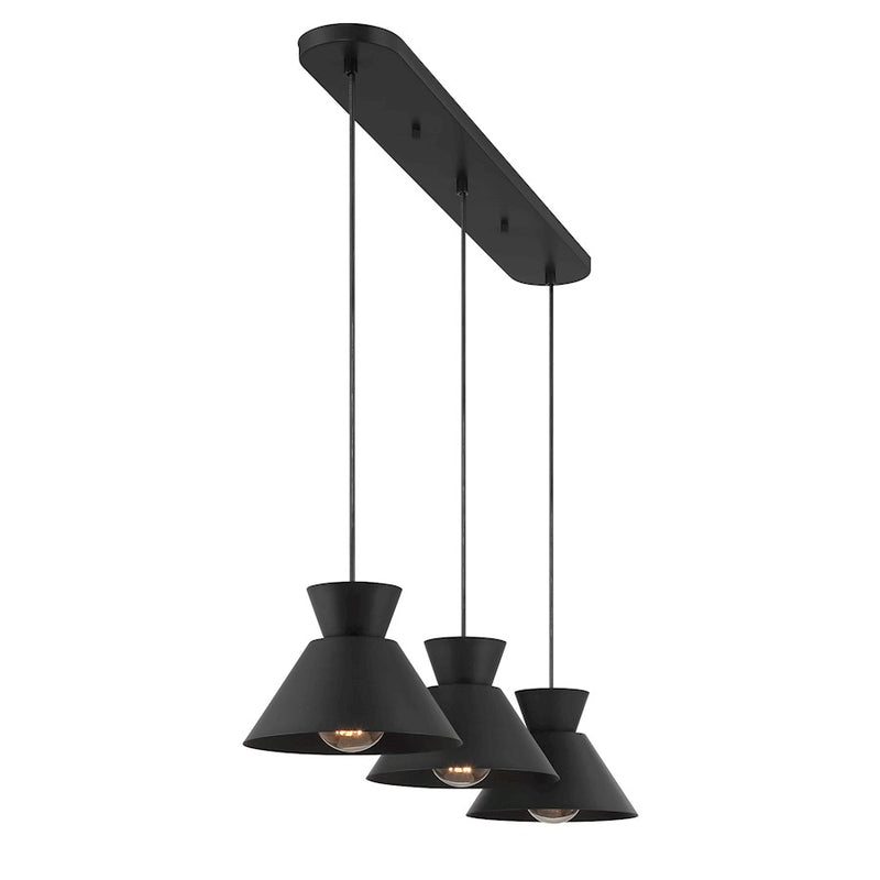 Savoy House Meridian 3Lt 9" Linear Chandelier, Black