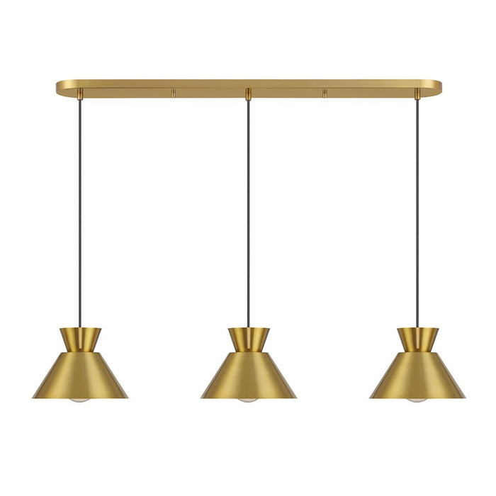 Savoy House Meridian 3Lt 9" Linear Chandelier, Natural Brass