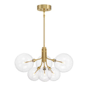 Savoy House Meridian 6Lt Chandelier, Natural Brass/Clear - M100135NB