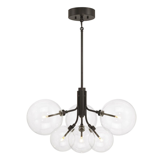 Savoy House Meridian 6Lt Chandelier, Oil Rubbed Bronze/Clear - M100135ORB