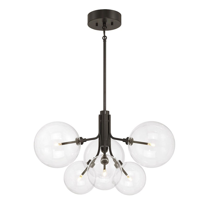 Savoy House Meridian 6Lt Chandelier, Oil Rubbed Bronze/Clear