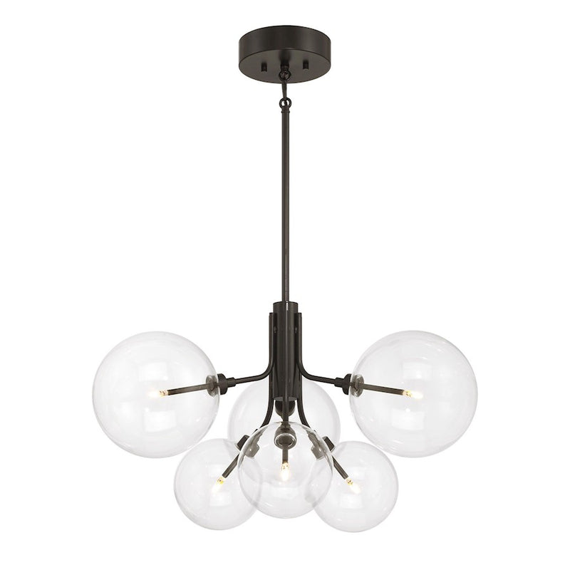 Savoy House Meridian 6Lt Chandelier, Oil Rubbed Bronze/Clear