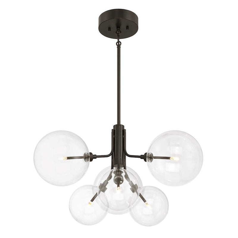Savoy House Meridian 6Lt Chandelier, Oil Rubbed Bronze/Clear