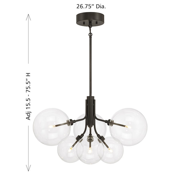 Savoy House Meridian 6Lt Chandelier, Oil Rubbed Bronze/Clear