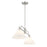 Savoy House Meridian 2Lt Chandelier, Brushed Nickel/White Opal