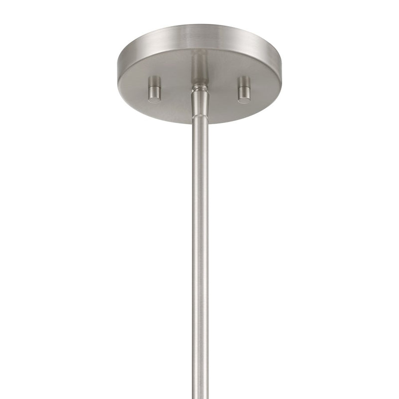 Savoy House Meridian 2Lt Chandelier, Brushed Nickel/White Opal