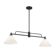 Savoy House Meridian 2Lt 10" Chandelier, Black/White Opal - M100136MBK