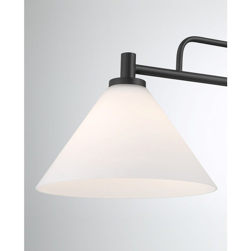 Savoy House Meridian 2Lt 10" Chandelier, Black/White Opal