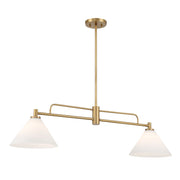Savoy House Meridian 2Lt 10" Chandelier, Natural Brass/White Opal - M100136NB