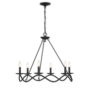 Savoy House Meridian 6Lt 28" Chandelier, Black - M100137MBK
