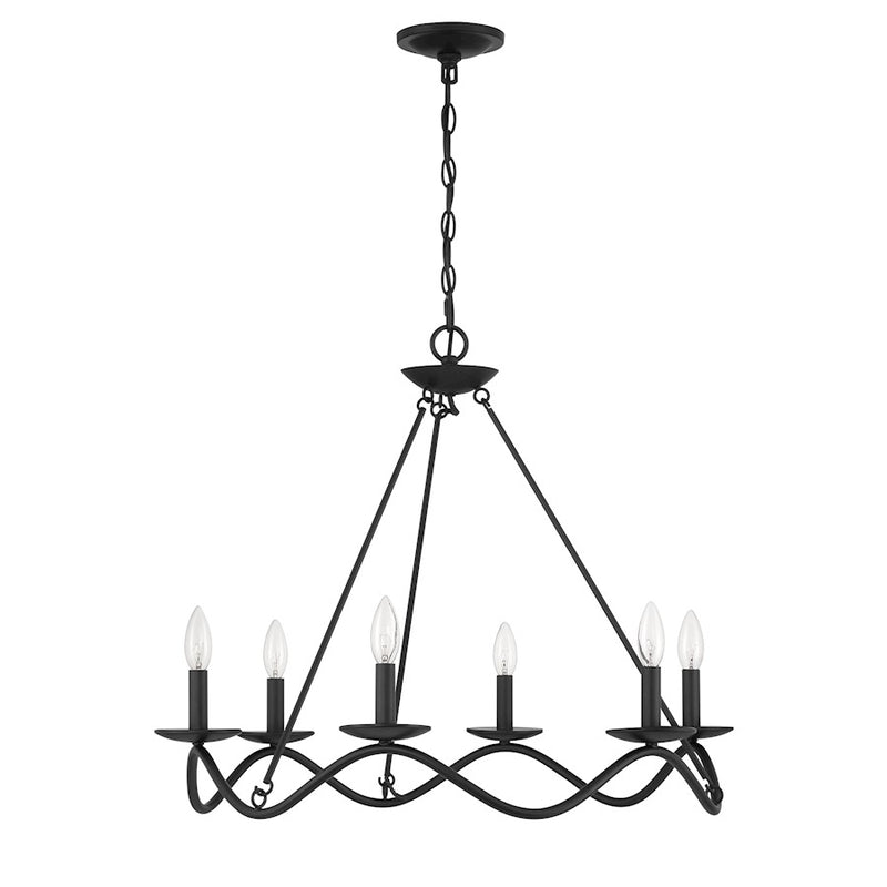 Savoy House Meridian 6Lt 28" Chandelier, Black