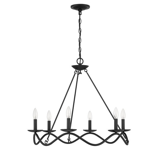 Savoy House Meridian 6Lt 28" Chandelier, Black