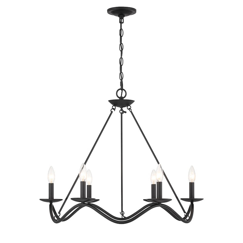 Savoy House Meridian 6Lt 28" Chandelier, Black