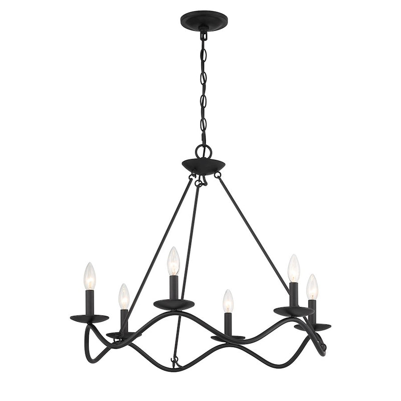 Savoy House Meridian 6Lt 28" Chandelier, Black