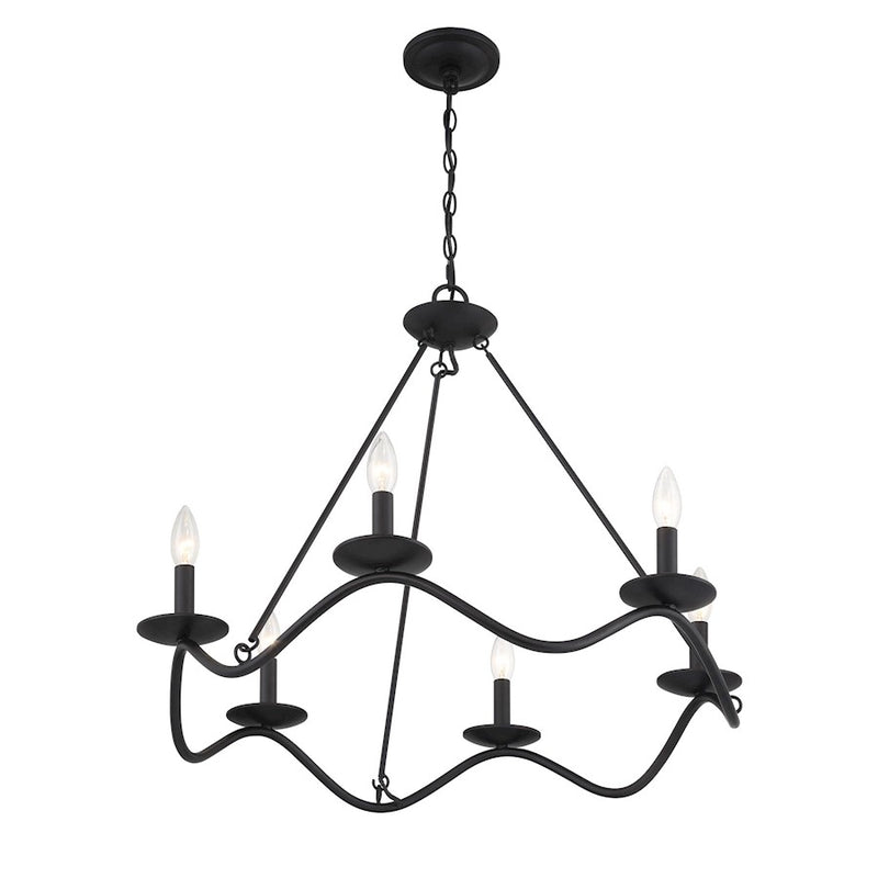 Savoy House Meridian 6Lt 28" Chandelier, Black