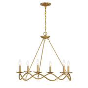 Savoy House Meridian 6Lt 28" Chandelier, Natural Brass - M100137NB