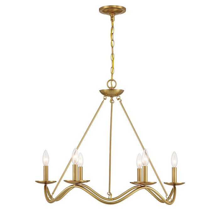 Savoy House Meridian 6Lt 28" Chandelier, Natural Brass