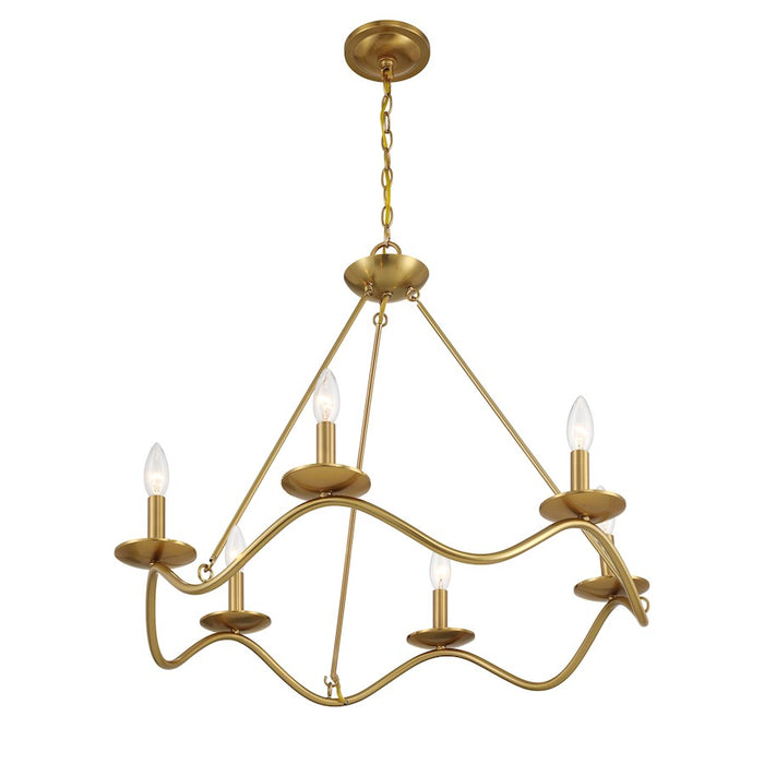 Savoy House Meridian 6Lt 28" Chandelier, Natural Brass