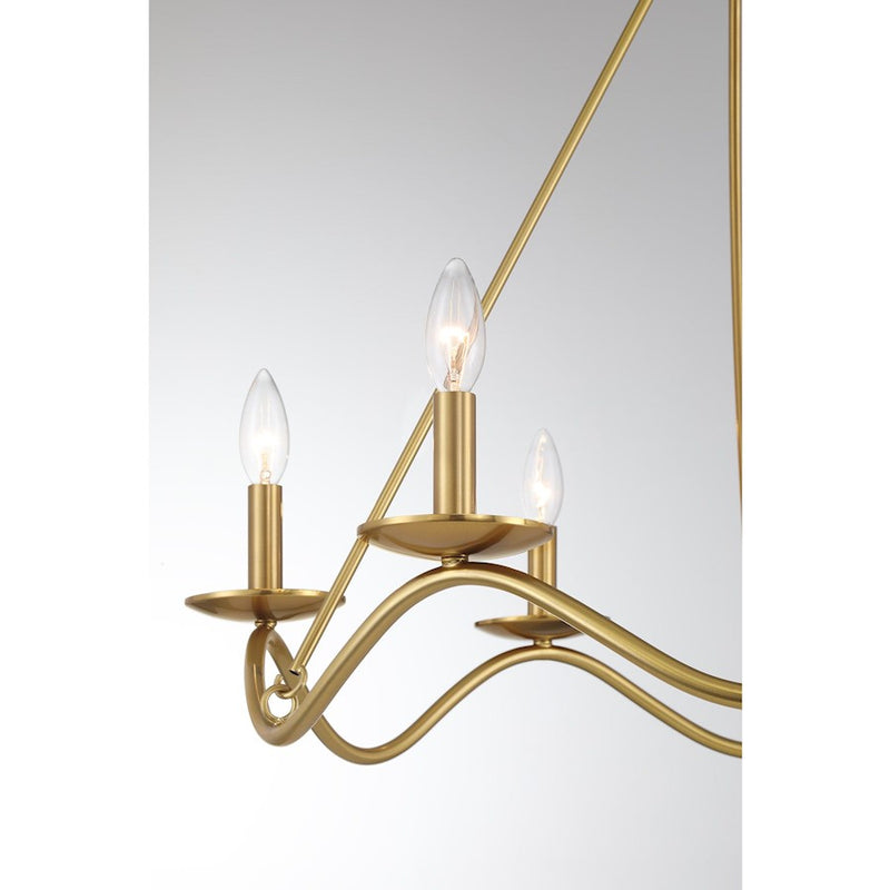Savoy House Meridian 6Lt 28" Chandelier, Natural Brass