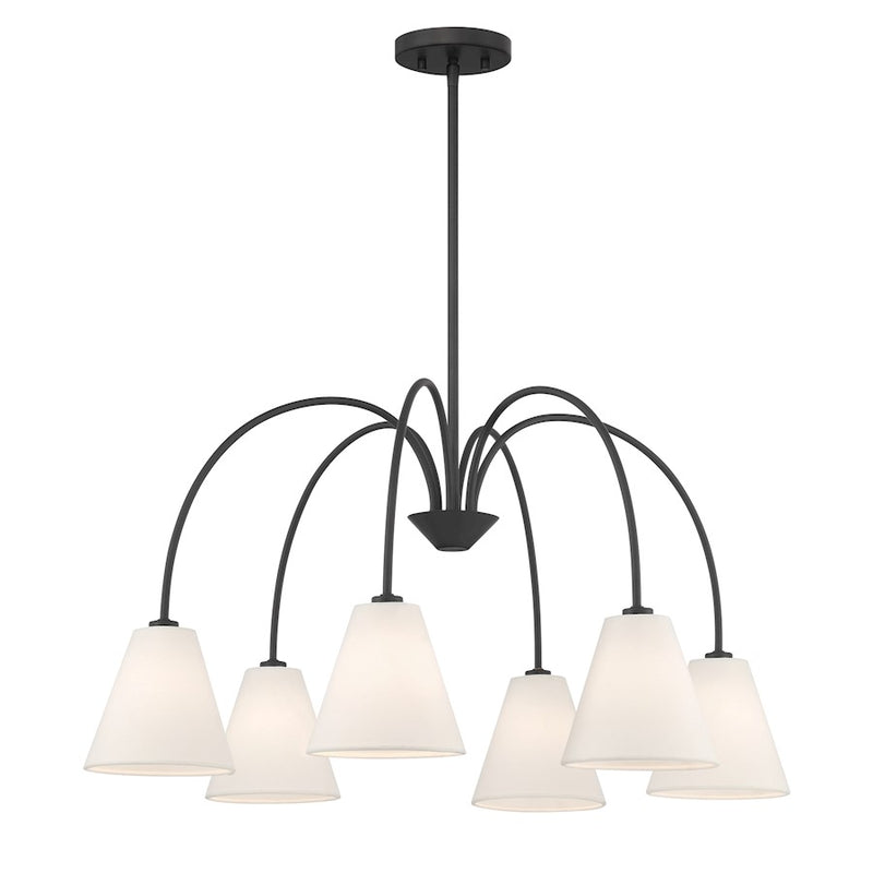 Savoy House Meridian 6Lt 30" Chandelier, Black