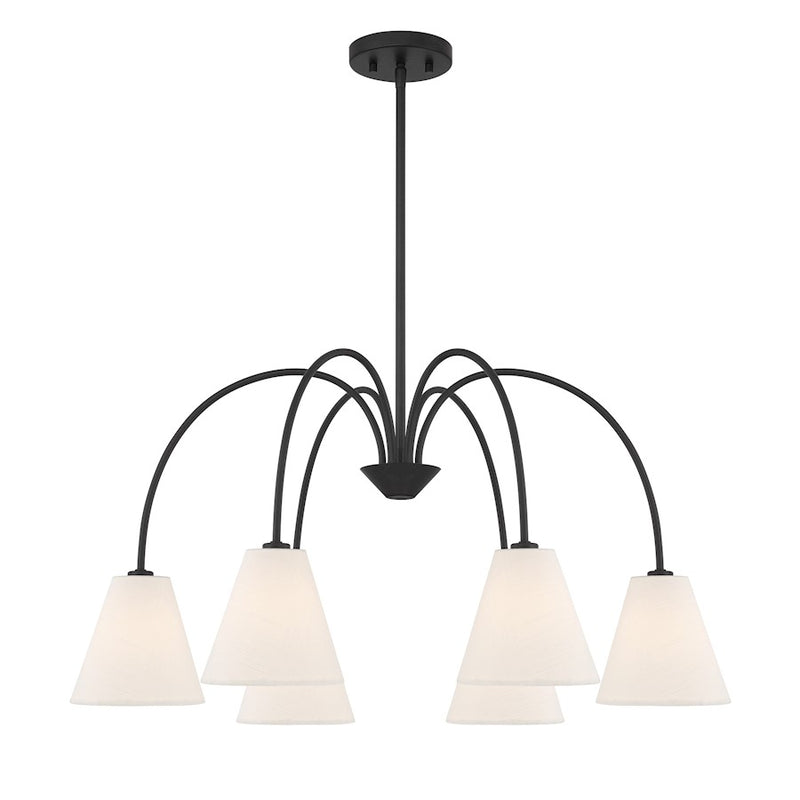 Savoy House Meridian 6Lt 30" Chandelier, Black