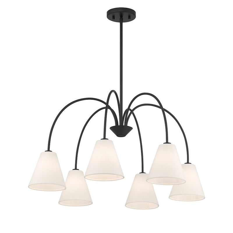 Savoy House Meridian 6Lt 30" Chandelier, Black