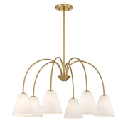 Savoy House Meridian 6Lt 30" Chandelier, Natural Brass - M100138NB