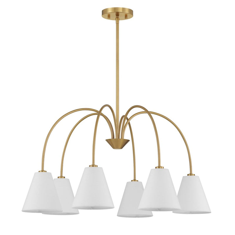 Savoy House Meridian 6Lt 30" Chandelier, Natural Brass