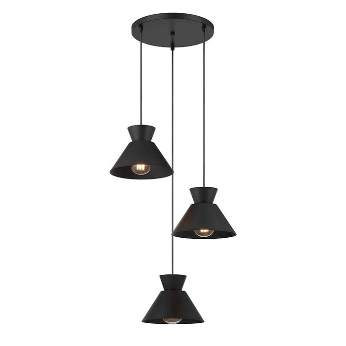 Savoy House Meridian 3Lt Multi-Point Chandelier, Black - M100139MBK