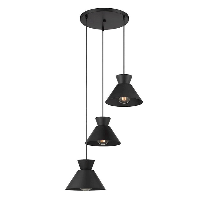 Savoy House Meridian 3Lt Multi-Point Chandelier, Black