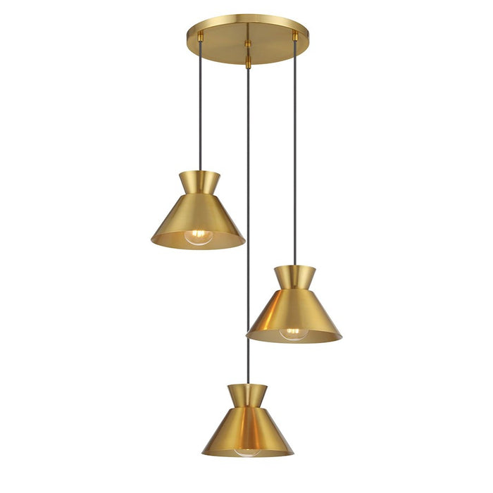 Savoy House Meridian 3Lt Multi-Point Chandelier, Natural Brass - M100139NB