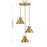 Savoy House Meridian 3Lt Multi-Point Chandelier, Natural Brass