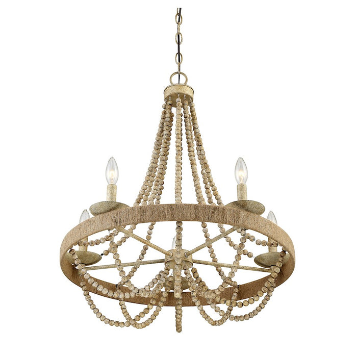 Savoy House 5-Light Chandelier, Natural Wood/Rope - M10014-97