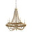 Meridian Bohemian 5 Light Chandelier, Natural Wood