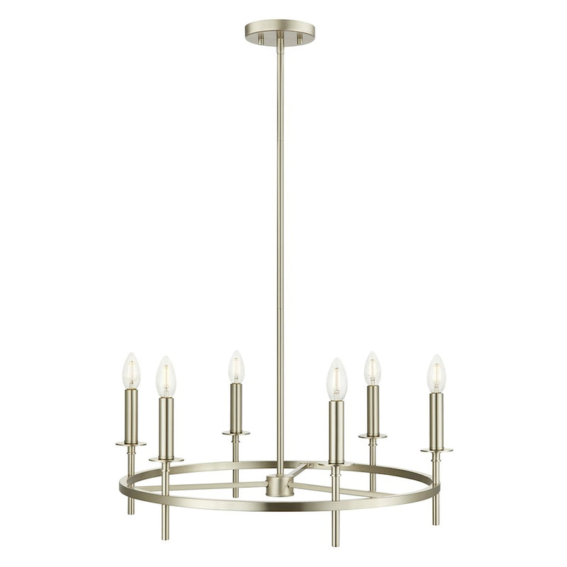 Savoy House Meridian 6Lt 25" Chandelier, Brushed Nickel