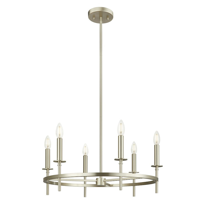 Savoy House Meridian 6Lt 25" Chandelier, Brushed Nickel