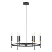Savoy House Meridian 6Lt Chandelier, Black and Natural Brass - M100140MBKNB