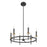 Savoy House Meridian 6Lt Chandelier, Black and Natural Brass