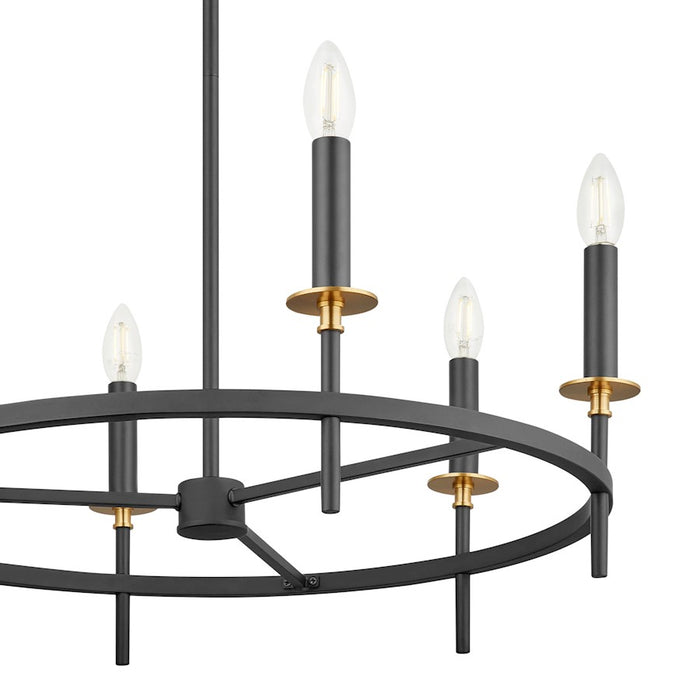 Savoy House Meridian 6Lt Chandelier, Black and Natural Brass