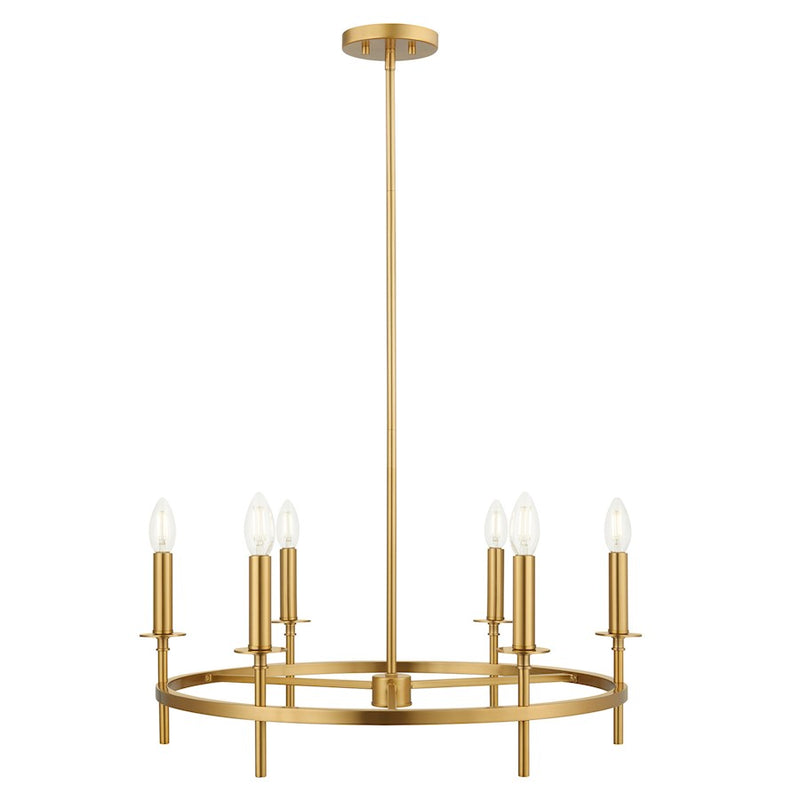 Savoy House Meridian 6Lt 25" Chandelier, Natural Brass