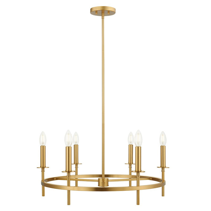 Savoy House Meridian 6Lt 25" Chandelier, Natural Brass - M100140NB