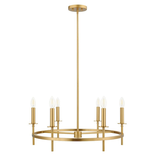 Savoy House Meridian 6Lt 25" Chandelier, Natural Brass