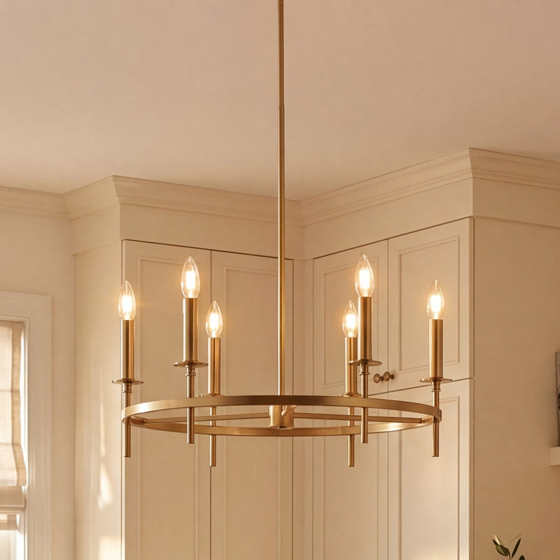 Savoy House Meridian 6Lt 25" Chandelier, Natural Brass