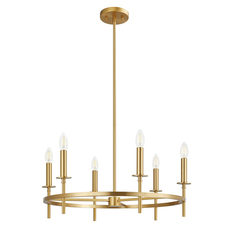 Savoy House Meridian 4Lt Chandelier, Natural Brass