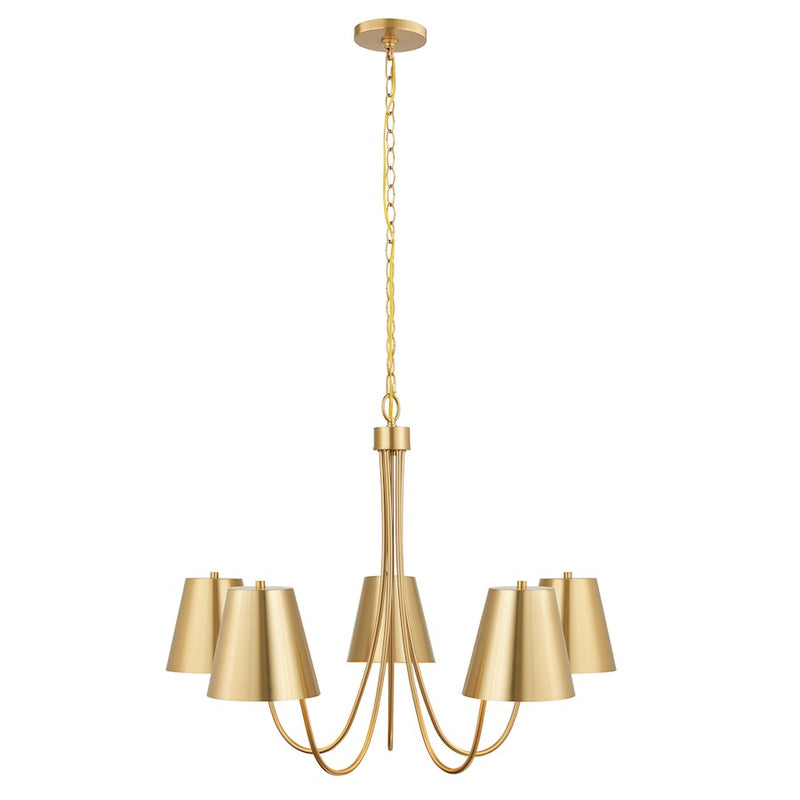 Savoy House Meridian 5Lt 32" Chandelier, Natural Brass