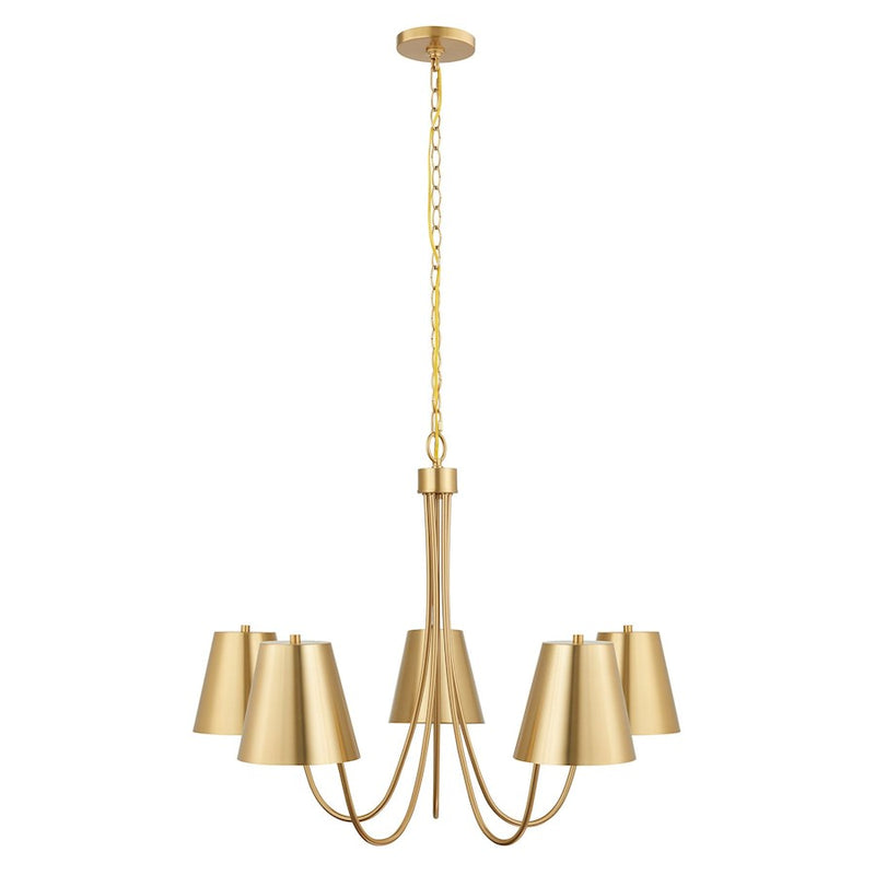 Savoy House Meridian 5Lt 32" Chandelier, Natural Brass